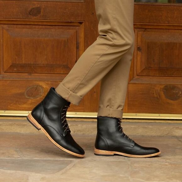 New Nisolo Everyday Lace Up Boot Black Leather 10.5 main image 7
